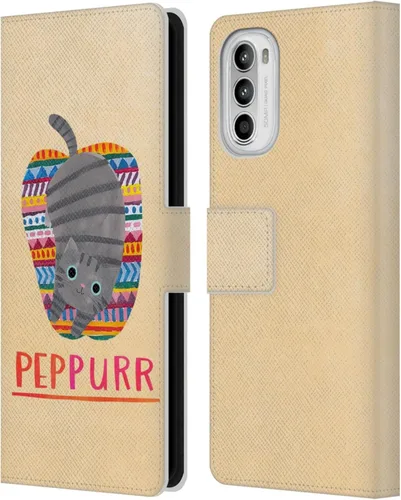 Vista 9 de Head Case Designs Officially Licensed Planet Cat Avocato Puns Leather Book Wallet Case Cover Compatible with Motorola Moto G52