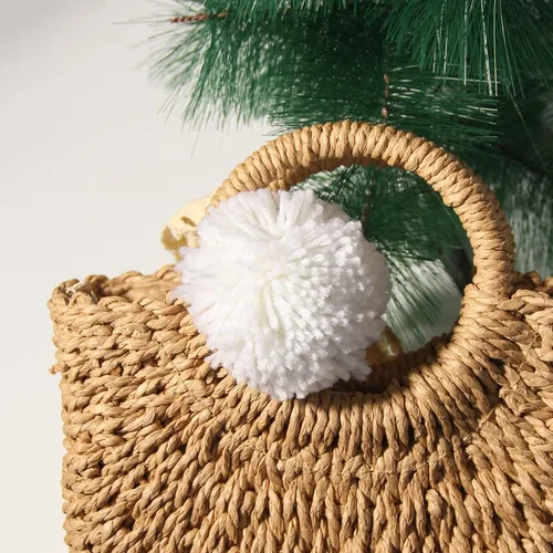 Vista 6 de Paquete de 12 pompones de hilo para sombreros 8CM-3PULADAS Suministros de fiesta Arte y manualidades hechas a mano Accesorios decorativos (Negro)
