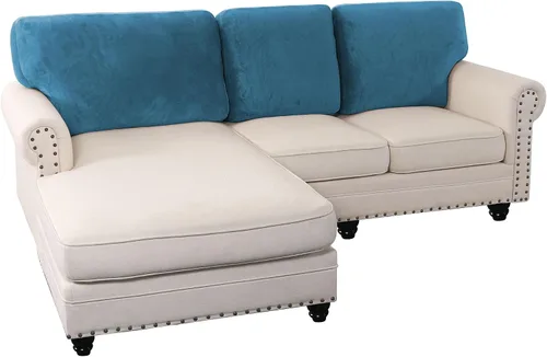 Vista 76 de PrinceDeco Fundas de cojín para sofá, funda elástica y lavable, funda de cojín ajustable de tela de terciopelo antideslizante, protector de muebles