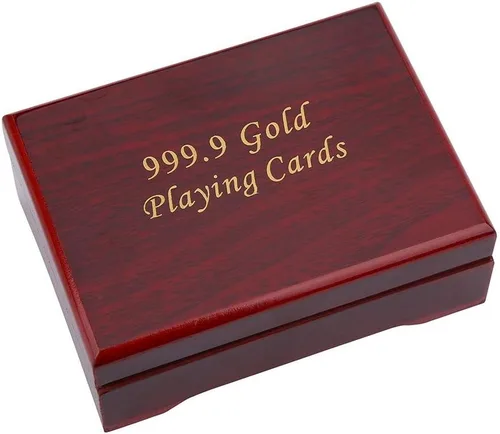 Vista 5 de VGEBY 1 cartas de póquer, lujo falso chapado en oro cartas de póquer con caja para juego de mesa (Euro)