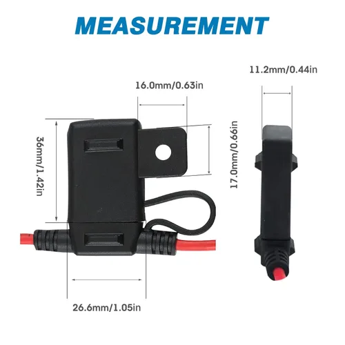 Vista 2 de GLOSO Portafusibles en línea Black Blade Disyuntor Titular Automotriz ATC/ATO Impermeable Paquete de 3 para E39/E37
