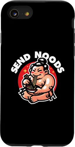 Vista 18 de iPhone 16 Funny Send Noods Sumotori Eating Noodle Japan Sumo Case
