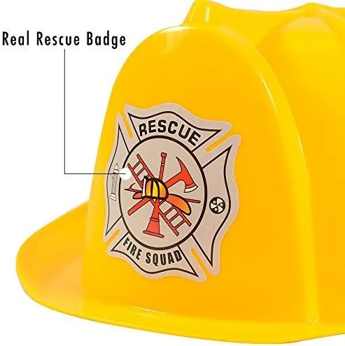 Vista 3 de Tigerdoe Disfraz de bombero paquete de 2 cascos casco de bombero sombreros de bombero accesorios para bomberos