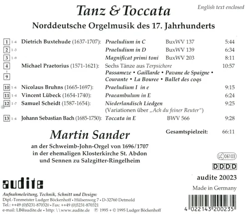 Vista 3 de Tanz & Toccata North German Organ Music 17TH Ctry