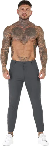Vista 4 de Pantalones de vestir para hombre, ajustados, elásticos, a cuadros, pierna ajustada