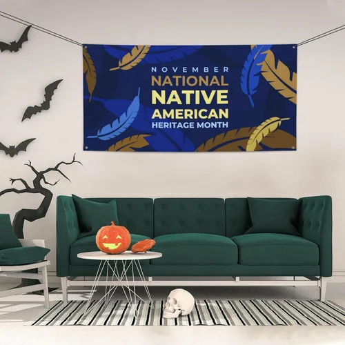 Vista 3 de Telones de fondo del mes de la herencia de los nativos americanos para fiestas de vacaciones, fondo de fotografía para interiores y exteriores