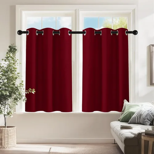 Vista 65 de PONY DANCE Cortinas para Autocaravana de 24 pulgadas de Largo, Cortinas Cortas para Baño y Cocina, Mini Cortinas de Privacidad para Camper