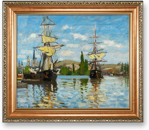Vista 12 de A&T ARTWORK A Brisk Breeze por Willem van de velde Reproducciones de pintura de velero, impresiones en lienzo giclée para decoración del hogar, 20 x