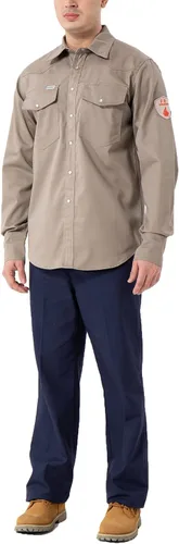 Vista 7 de GUARDEVER NFPA2112 - Camisa ignífuga para hombre, 100 % C, 9.1 onzas, NFPA2112