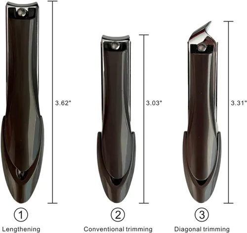 Vista 2 de Cortaúñas para hombres y mujeres, 3 piezas, afilado y duradero. Adecuado para recortar uñas diarias de las manos y los pies; uso para piel muerta