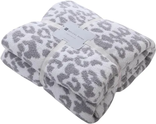 Vista 17 de MH MYLUNE HOME Manta de leopardo ultrasuave, color negro y blanco, 50 x 60 Leopardo Negro Blanco
