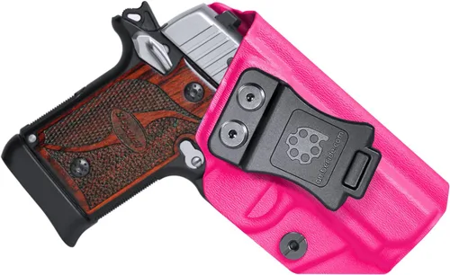 Vista 16 de Funda P238 IWB Kydex Holster Fit: Pistola Sig Sauer P238 - Transporte oculto en la cintura interior - Inclinación ajustable y retención 'Posi-Click