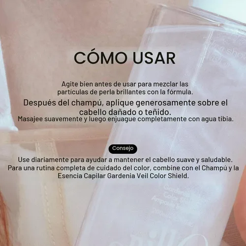 Vista 6 de ANILLO Gardenia Veil Color Shield Ampoule Treatment – Mascarilla para el cabello con aumento de brillo para cabello teñido – Complejo de proteína