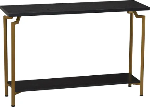 Vista 13 de Household Essentials Mesa de centro rectangular de hierro negro y oro