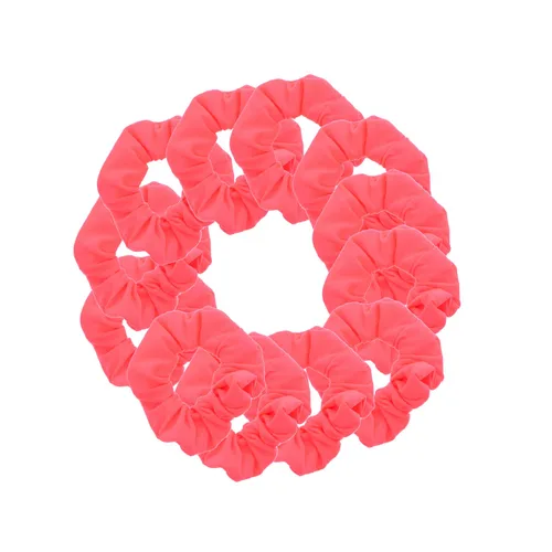 Vista 16 de Paquete de 12 ligas sólidas para el cabello (negro) One Dozen Matching Hair Ties, Soft Cotton Fabric, Gentle No-Crease Hold, Great for Teams