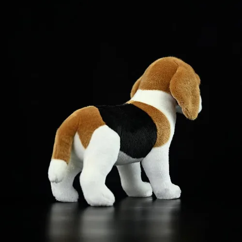 Vista 3 de Almohada de peluche realista Beagle de 11.4 pulgadas, grande, para perro de peluche Lindo cachorro animal, decoración del hogar