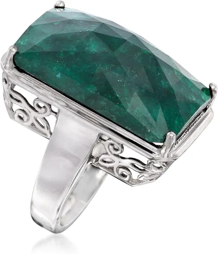 Vista 3 de Ross-Simons 20.00 Carat Emerald Ring in Sterling Silver
