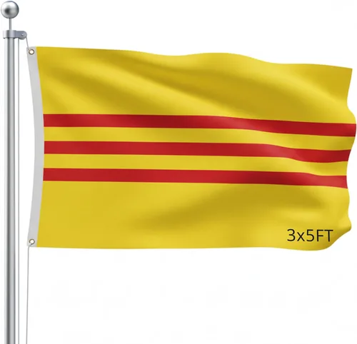 Vista 15 de Bandera para exteriores de SSK de poliéster resistente al clima por ambos lados. Tamaño grande: 3 pies por 5 pies, camuflaje (Army Star (Camo))