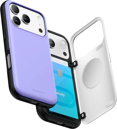 Vista 85 de GOOSPERY Parachoques magnético para puerta compatible con iPhone 15, funda con tarjetero, cartera con cierre magnético automático, protector de Azul