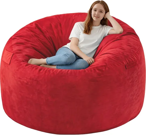 Vista 7 de Silla de Puf de 2 pies, Sillas de Puf Cómodas con Relleno de Espuma Viscoelástica, Sofá de Puf Esponjoso con Cubierta de Terciopelo Holandés, Sillas