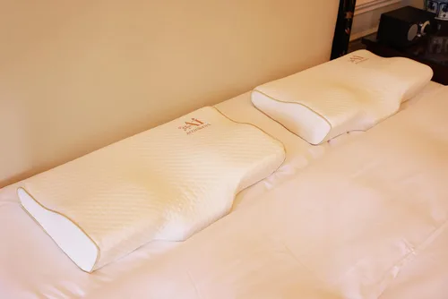 Vista 5 de Almohada ergonómica cervical de apoyo para el cuello, almohada de espuma viscoelástica de contorno para dormir de lado, espalda y estómago con funda