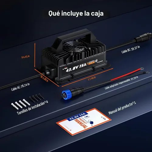 Vista 8 de LiTime - Cargador de batería de litio de 36 V 15 A, impermeable IP66, 43.8