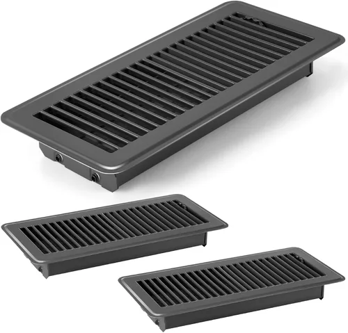 Vista 15 de Retisee 4 cubiertas de ventilación de registro de piso de 4 x 12 pulgadas, rejillas de ventilación de piso de acero resistente con flujo de aire
