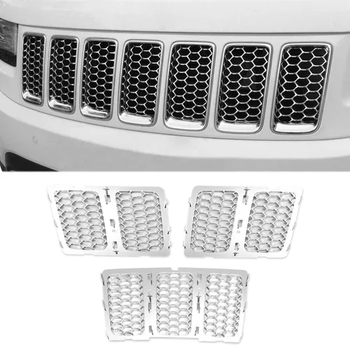 Vista 5 de Rejilla delantera de malla tipo panal de JeCar para Jeep Grand Cherokee 2014-2016