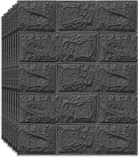 Vista 12 de Melairya Panel de pared 3D, 10 unidades, autoadhesivo, impermeable, de espuma de polietileno, anticolisión, utilizado para baño y sala de estar