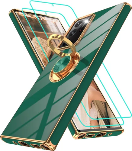 Vista 151 de Funda para Motorola Moto G 5G 2024: Funda Moto G Play 5G 2024 con 2 piezas de protectores de pantalla, soporte de anillo de rotación de 360°