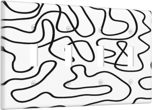 Vista 198 de Cubierta de interruptor de luz de una pandilla de hojas de palma tropicales de estilo bohemio abstracto, árbol de coco, verano, sin dispositivo