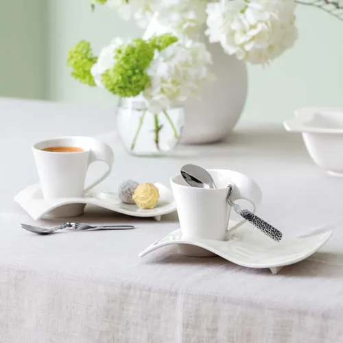 Vista 2 de Villeroy & Boch NewWave Caffe - Juego de 2 tazas de porcelana premium, fabricadas en Alemania, 11 onzas