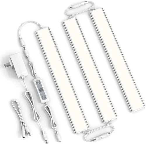 Vista 21 de ASOKO Luces LED regulables para debajo del gabinete, blanco cálido 3000 K, 3 piezas de 12 pulgadas conectables LED enchufe de iluminación
