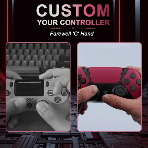 Vista 7 de OUBANG Control para controlador de PS4, control remoto de juego para controlador Elite PS4 con turbo, Steam Gamepad funciona con Playstation 4