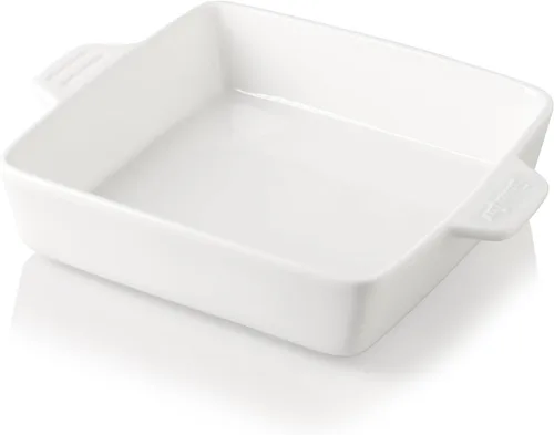 Vista 28 de Sweejar Plato de Cerámica para Hornear, Bandeja Rectangular Pequeña para Hornear con Asas Dobles, 20 Oz para Cocinar, Brownie, Cocina, 6.5 x 4.9 x