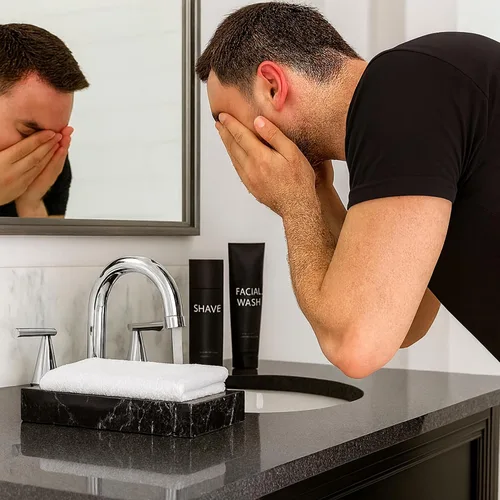 Vista 5 de Bey-Berk Ezra - Bandeja rectangular para toallas de baño con diseño de cebra negra para almacenamiento en encimera