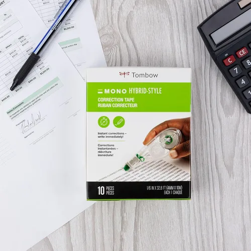 Vista 9 de Tombow 68721 MONO Hybrid cinta correctora, paquete de 10. Aplicador fácil de usar para correcciones instantáneas