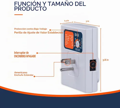 Vista 4 de BXST Protector de sobretensiones para electrodomésticos, 120 V 15 A, protector de voltaje con protección contra rayos de 140J, sobrecarga de pared