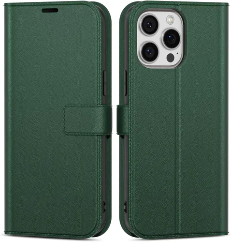 Vista 14 de oakxco Funda tipo cartera para iPhone SE 2022/2020/8/7 con soporte para tarjeta de crédito, funda magnética RFID delgada tipo libro con tapa
