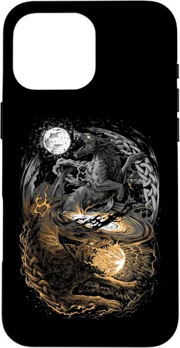 Vista 19 de Funda para iPhone 16 Lobo Viking Wolf Norse Mythology Pagan Ragnarok Wolves