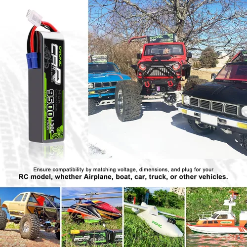 Vista 5 de OVONIC 4S LiPo Batería 9500mAh 14.8V 130C RC Batería con conector EC5 (paquete de 2)