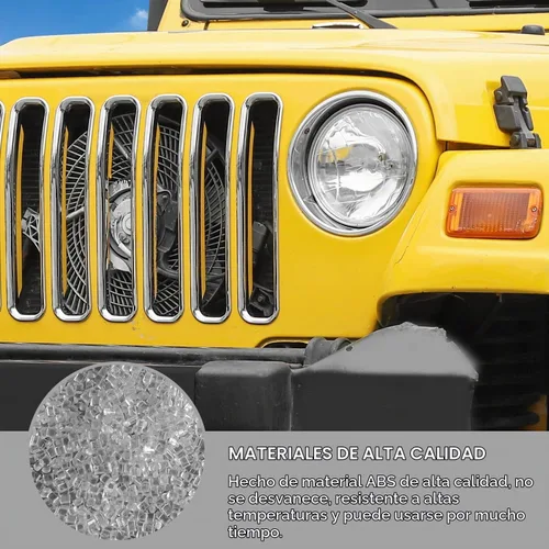 Vista 4 de Insertos de parrilla delantera para Jeep Wrangler TJ 1997-2006 (cromado)