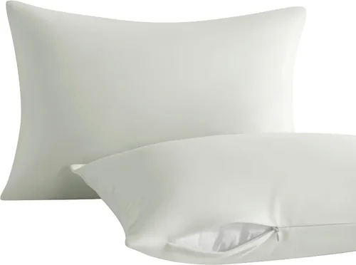 Vista 21 de NTBAY Paquete de 2 almohadas con fundas de almohada de algodón egipcio, relleno alternativo de algodón suave de 13 x 18 pulgadas, almohadas sobre