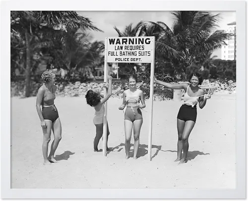 Vista 26 de Poster Master Póster vintage de mujeres en la playa, impresión de moda, arte de traje de baño, regalo glamoroso para hombres, mujeres, nadadores