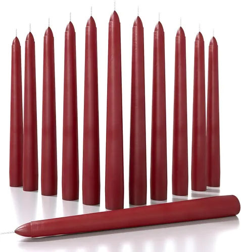 Vista 75 de CANDWAX Juego de 12 velas cónicas color naranja de 8 pulgadas, sin goteo, sin perfume, de larga duración, perfectas para fiesta de Halloween