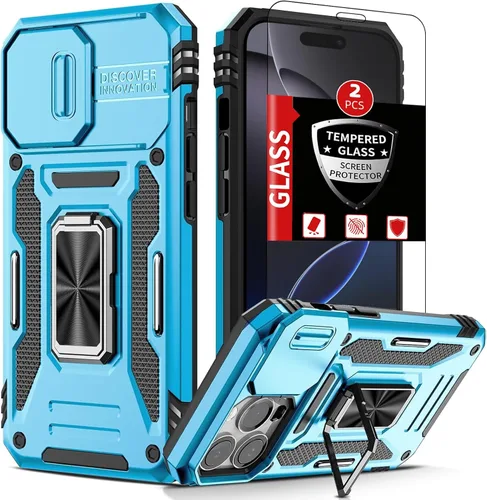 Vista 41 de Funda para iPhone 12 Pro Max con 2 protectores de pantalla, cubierta deslizante integrada para cámara para 12Pro Max, funda para teléfono