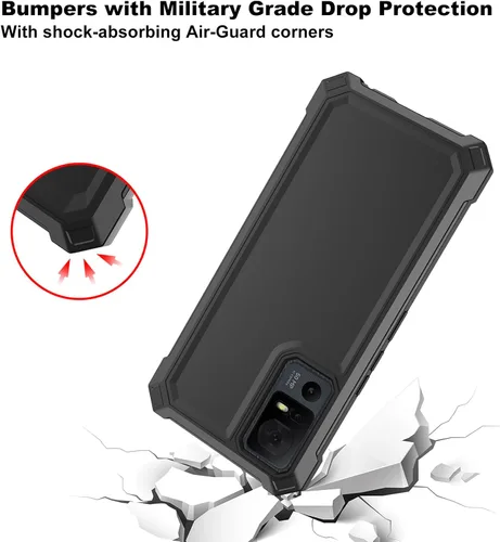 Vista 4 de Ailiber Funda para TCL 40 XE, TCL 40 X con protector de pantalla de vidrio templado, protección de estructura de doble capa, parachoques de TPU