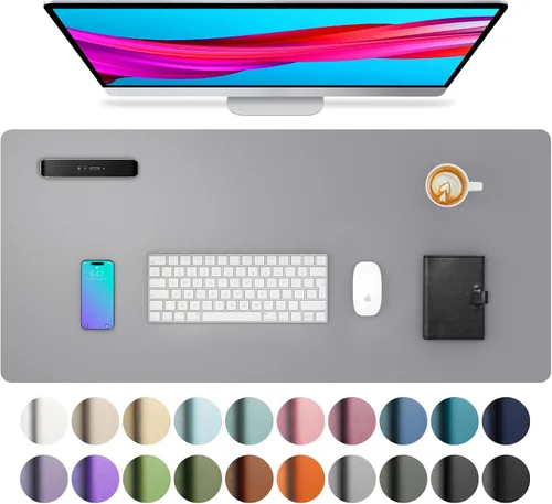 Vista 68 de Aothia - Protector de escritorio de cuero sintético grande, base antideslizante para mouse y superficie para escribir, impermeable, fácil de Agua