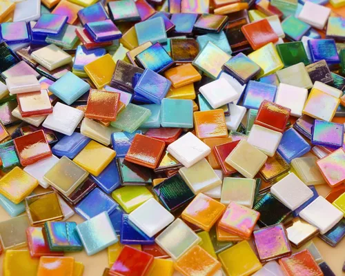 Vista 14 de Lanyani Paquete de Gran Valor de 2.2 Libras de Azulejos de Mosaico de Vidrio a Granel para Manualidades de Bricolaje, Varias Piezas de Azulejos