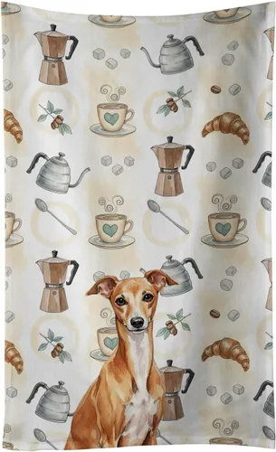 Vista 219 de Caroline's Treasures Afghan Hound - Toalla de cocina para barra de café, terciopelo frontal y lazo de algodón, lavable a máquina Sabueso afgano